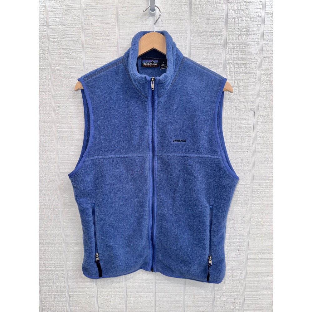Patagonia Synchilla Fleece Vest Mens Blue Full Zip Sleeveless Jacket Medium